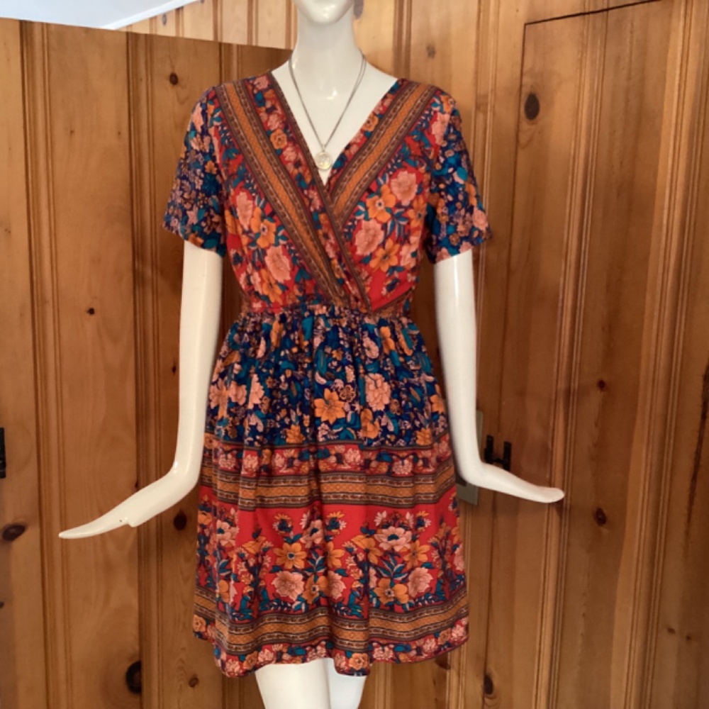 NWT Boho Floral Print Dress - Picture 3 of 7